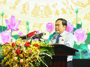 Chủ tịch Quốc hội Trần Thanh Mẫn phát biểu chỉ đạo tại hội nghị. (Ảnh: DUY LINH)