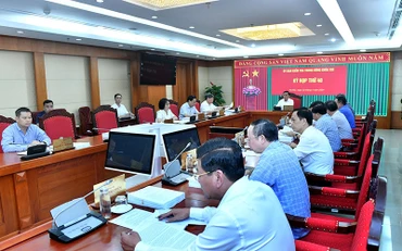 Quang cảnh Kỳ họp thứ 40 của Ủy ban Kiểm tra Trung ương Đảng. (Ảnh ĐĂNG KHOA) 