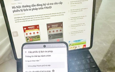 Việc triển khai cấp phiếu Lý lịch tư pháp trên ứng dụng định danh, xác thực điện tử VNeID giúp người dân tiết kiệm thời gian, chi phí. (Ảnh Tuệ Nghi)