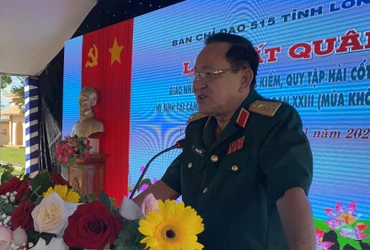 Thượng tướng Võ Minh Lương phát biểu tại lễ xuất quân.