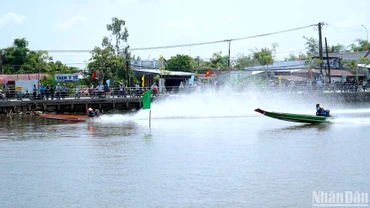 2 chiếc vỏ lãi tại cuộc thi chạy xé gió trên đường tiến về đích.