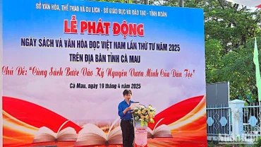Lễ phát động "Ngày sách và Văn hóa đọc" tại Cà Mau vào sáng 19/4. 