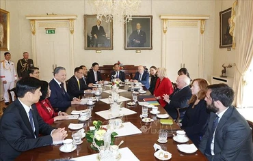 [Ảnh] Tổng Bí thư, Chủ tịch nước Tô Lâm hội đàm với Tổng thống Ireland Michael D. Higgins