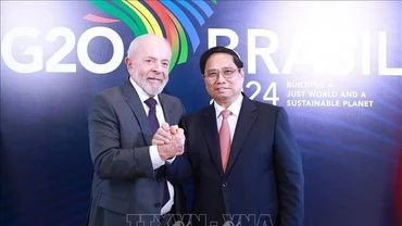 Thủ tướng Phạm Minh Chính và Tổng thống Brazil Luiz Inácio Lula da Silva. Ảnh tư liệu: Dương Giang/TTXVN