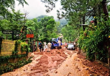 Khu vực sạt lở đất. 