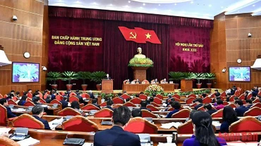 Quang cảnh Hội nghị lần thứ sáu Ban Chấp hành Trung ương Đảng khoá XIII. (Ảnh: ĐĂNG KHOA)