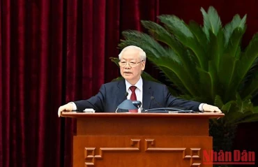 Tổng Bí thư Nguyễn Phú Trọng phát biểu chỉ đạo hội nghị.