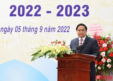 [Ảnh] Thủ tướng Phạm Minh Chính dự Lễ khai giảng năm học 2022-2023 tại Trường Tiểu học Đoàn Thị Điểm