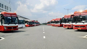 Khu vực hoạt động xe khách liên tỉnh tại Bến xe Miền Đông mới (thành phố Thủ Đức).