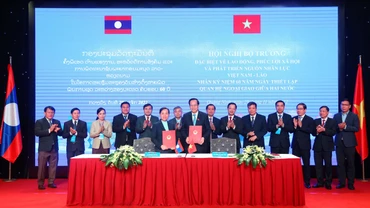 Lễ ký kết tại Hội nghị Bộ trưởng đặc biệt về Lao động, Phúc lợi xã hội và Phát triển nguồn nhân lực Việt Nam-Lào.