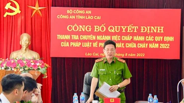Công an Lào Cai sẽ tiến hành thanh tra 38 đơn vị về chấp hành pháp luật phòng cháy, chữa cháy.