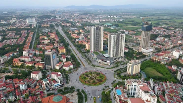 Thành phố Bắc Ninh nhìn từ trên cao.