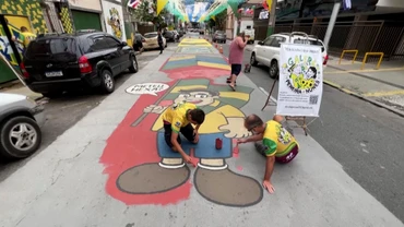 Khu phố Brazil trở thành tác phẩm nghệ thuật cổ vũ World Cup