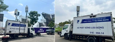 Xe phát sóng lưu động của VNPT đã có mặt tại các điểm tổ chức sự kiện để tăng cường chất lượng dịch vụ, phục vụ khách hàng