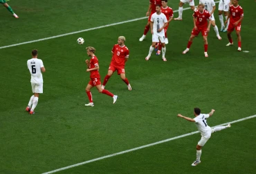Đan Mạch không thể có niềm vui trọn vẹn trước Slovenia trong trận ra quân EURO 2024. (Ảnh Reuters)