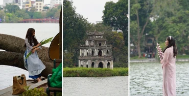 [Ảnh] Trào lưu chụp ảnh áo dài đón Tết của giới trẻ Hà Nội