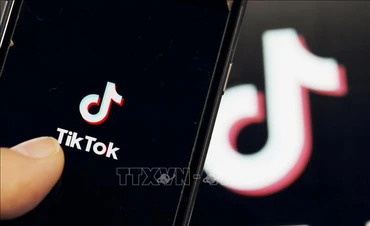 Biểu tượng mạng xã hội TikTok. Ảnh: TTXVN