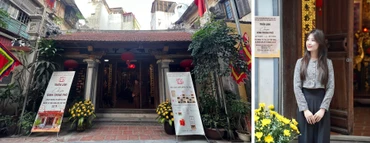 Đình Tú Thị nằm yên bình ngay đầu con phố Yên Thái, phường Hàng Gai, quận Hoàn Kiếm, thành phố Hà Nội.