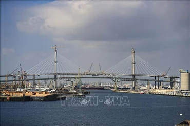 Quang cảnh cảng hàng hóa Long Beach, California, Mỹ. Ảnh: TTXVN