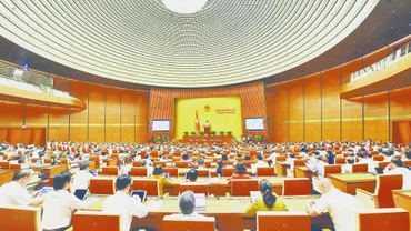 Quang cảnh kỳ họp thứ năm, Quốc hội khóa XV tại Hội trường Diên Hồng, Nhà Quốc hội. Ảnh: Mỹ Hà 