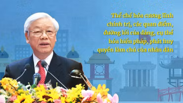 Thể chế hóa Cương lĩnh chính trị, các quan điểm, đường lối của Đảng, cụ thể hóa Hiến pháp, phát huy quyền làm chủ của nhân dân