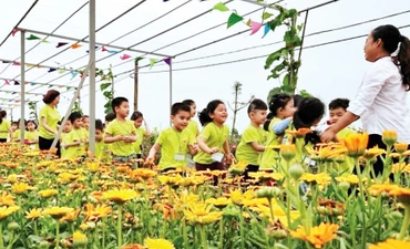 Mô hình nông nghiệp sinh thái tại huyện Thanh Trì. (Ảnh Quang Xuyên) 