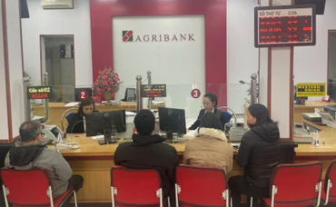 Khách hàng giao dịch tại chi nhánh ngân hàng Agribank. 