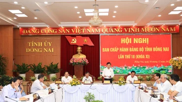 Bí thư Tỉnh ủy Đồng Nai Nguyễn Hồng Lĩnh phát biểu kết luận Hội nghị.