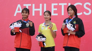 Vận động viên Lê Thị Tuyết Mai đoạt Huy chương Vàng ở nội dung chạy 400m nữ. 