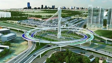 Phối cảnh nút giao đường Vành đai 3,5 với Đại lộ Thăng Long.