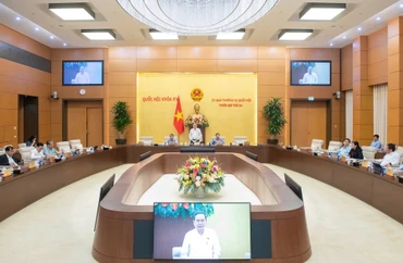 Phiên họp thứ 44 của Ủy ban Thường vụ Quốc hội khóa XV - phiên họp quan trọng chuẩn bị các nội dung cho Kỳ họp thứ 9 - dự kiến khai mạc vào ngày 5/5 tới. (Ảnh Nghĩa Đức)