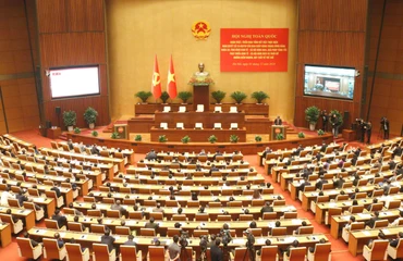 Toàn cảnh Hội nghị toàn quốc quán triệt, triển khai tổng kết việc thực hiện Nghị quyết số 18-NQ/TW tại điểm cầu Hội trường Diên Hồng, sáng 1/12/2025. 