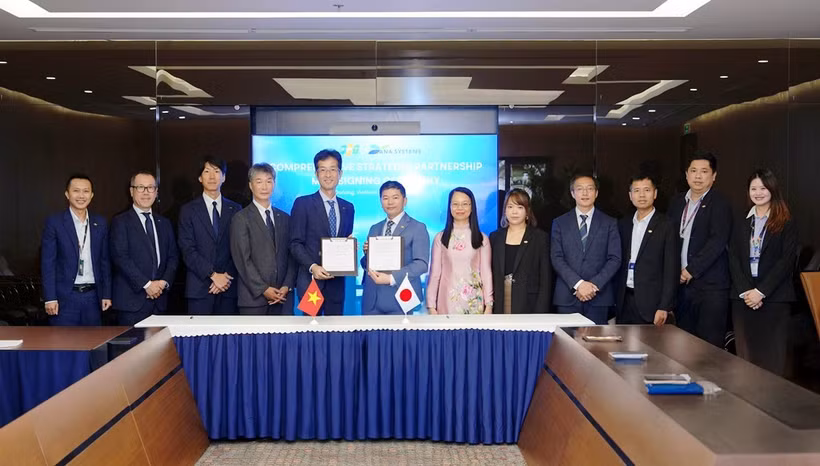 Lễ ký kết thỏa thuận hợp tác chiến lược toàn diện giữa FPT với ANA Systems, trong khuôn khổ hội nghị toàn cầu thường niên do tập đoàn tổ chức tại Đà Nẵng.