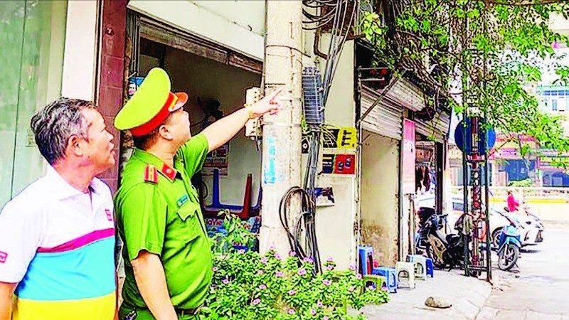 Hệ thống camera an ninh tại phường Thanh Xuân Nam (quận Thanh Xuân). (Ảnh LINH NHI)