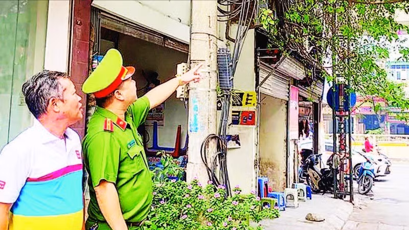 Hệ thống camera an ninh tại phường Thanh Xuân Nam (quận Thanh Xuân). (Ảnh LINH NHI)