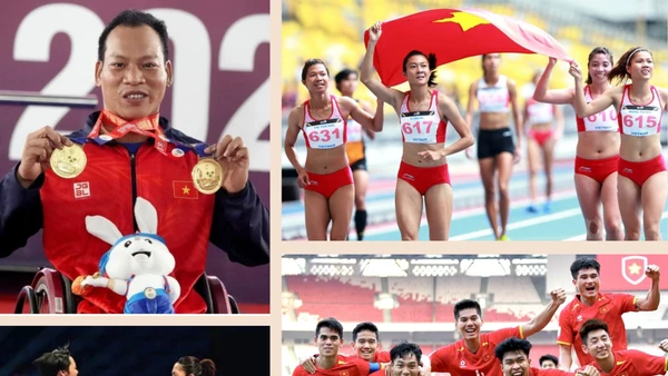 Thể thao Việt Nam đoàn kết, vượt khó, chinh phục những đỉnh cao mới, hướng tới chào mừng Đại hội XIV của Đảng.