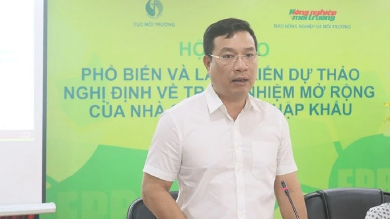 Ông Hồ Kiên Trung, Phó Cục trưởng Cục Môi trường cho biết EPR là một công cụ chính sách quan trọng trong việc thu hồi, tái chế, xử lý sản phẩm, bao bì sau sử dụng. ongkien-257.jpg