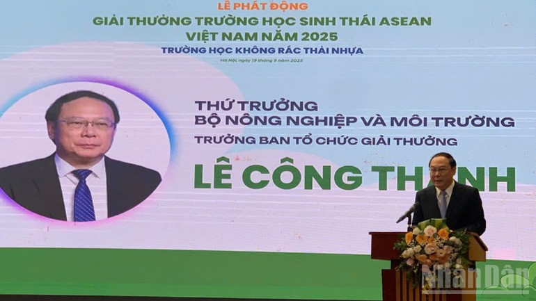 Thứ trưởng Nông nghiệp và Môi trường Lê Công Thành, Trưởng ban tổ chức Giải thưởng phát biểu tại buổi lễ phát động cuộc thi. ndo_br_ong-thanh-8310.jpg