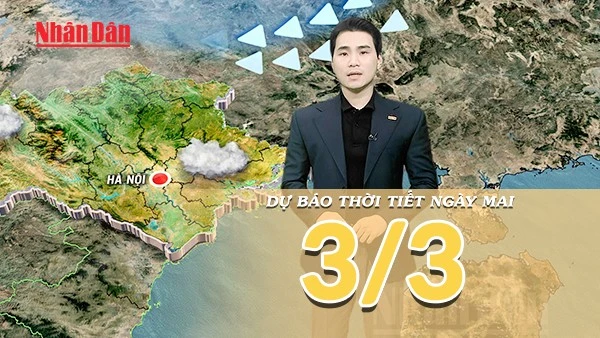 [Video] Dự báo thời tiết đêm nay và ngày mai 3/3/2026: Thời tiết chuyển biến mạnh với mưa rào và dông diện rộng