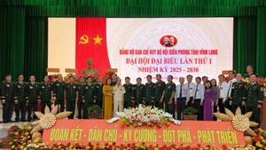 Đại biểu tham dự Đại hội Đảng bộ Ban Chỉ huy Bộ đội Biên phòng tỉnh Vĩnh Long lần thứ nhất. (Ảnh: HOÀNG TRUNG)