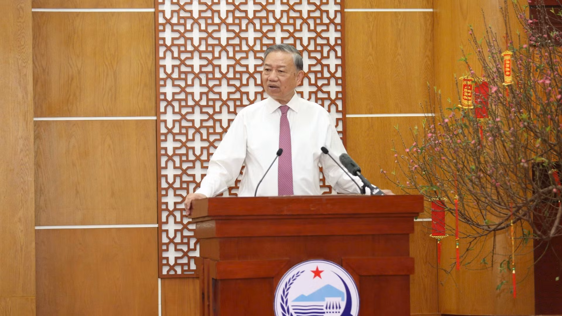 Tổng Bí thư Tô Lâm chúc Tết Đảng bộ, chính quyền, nhân dân tỉnh Tây Ninh.