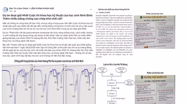 Có nhiều ý kiến phản ánh về tính trung thực của dự án đạt giải Nhất cuộc thi khoa học, kỹ thuật cấp quốc gia cho học sinh.