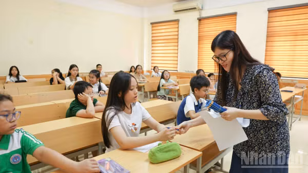 Các thí sinh tham gia tuyển sinh vào lớp 6 năm học 2026-2027 của Trường trung học cơ sở năng khiếu Đại học Sư phạm.