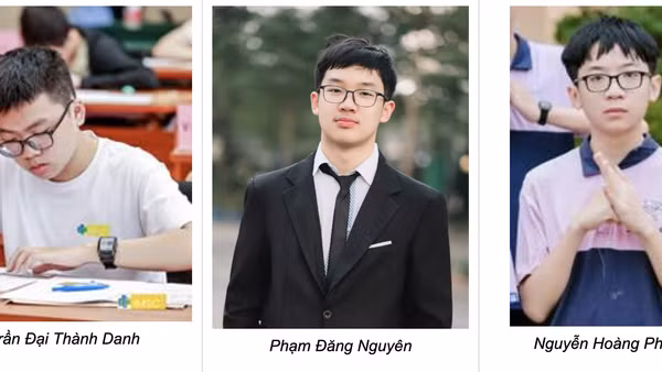 Học sinh đạt huy chương tại Olympic Toán học châu Á-Thái Bình Dương (APMO) 2026: Huy chương Vàng Trần Đại Thành Danh; Huy chương Bạc Phạm Đăng Nguyên và Nguyễn Hoàng Phương. (Ảnh: VIASM)