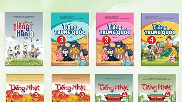 Sách giáo khoa các môn Ngoại ngữ 1: tiếng Nhật, tiếng Hàn, tiếng Trung Quốc của Nhà xuất bản Giáo dục Việt Nam (Ảnh minh họa)