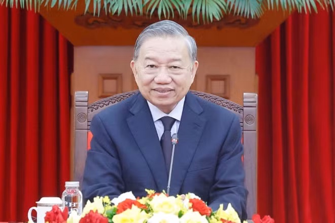 Tổng Bí thư, Chủ tịch nước Tô Lâm tại cuộc điện đàm. (Ảnh: TTXVN)