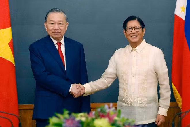Tổng Bí thư, Chủ tịch nước Tô Lâm và Tổng thống Philippines Ferdinand Romualdez Marcos Jr. hội đàm cấp Nhà nước, tại thủ đô Manila, ngày 1/6/2026. (Ảnh: TTXVN)