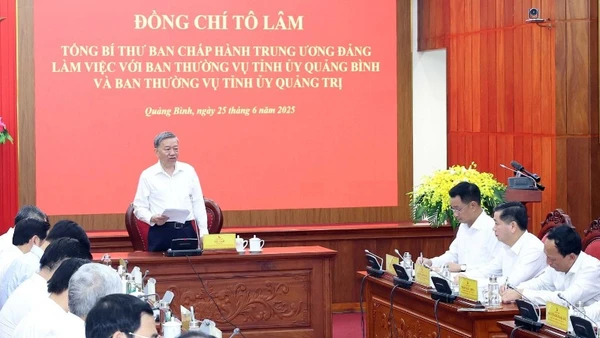 Tổng Bí thư Tô Lâm chủ trì buổi làm việc. (Ảnh: Thống Nhất/TTXVN)