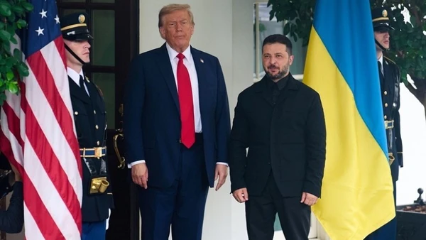 Tổng thống Mỹ Donald Trump đón Tổng thống Ukraine Volodymyr Zelensky tại Washington D.C. ngày 18/8. (Ảnh: THX/TTXVN)