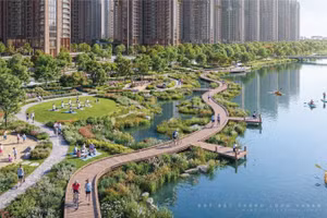 Phối cảnh dự án Khu đô thị đa mục tiêu Bắc Thăng Long Urban City tọa lạc tại các xã Phúc Thịnh, Thiên Lộc và Mê Linh (Hà Nội).